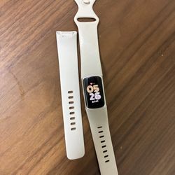 Fitbit Charge 6 Fitness Tracker with Heart Rate, GPS, Health Tools, Porcelain/Silver