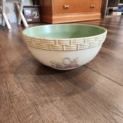 Sonoma Home Goods SOG6 Large Mixing 11" Bowl Birdhouse Basketweave Rim, good condition
