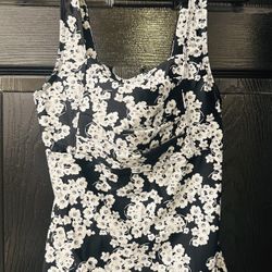 Mazu Swim Floral Black White & Grey Women's Swim Top New