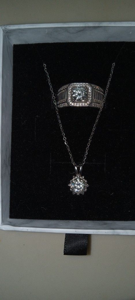 Diamond Necklace And Ring Siz 10