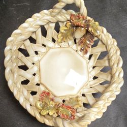 Glazed Acorn Decorative Basket 