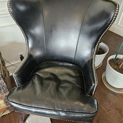 Leather Wing Back Chair