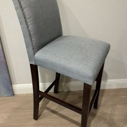 Counter Height Gray Upholstered Bar Chair