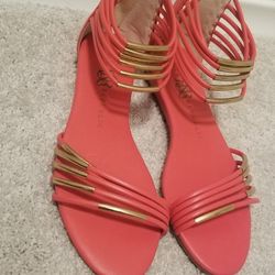 Coral Sandal Flats Size 6 Brand New By Rock Republic