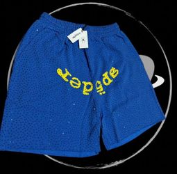 Blue Diamond Studded Sp5der Shorts