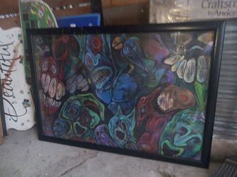 Hand painting by Jack Riedel inspired by Bob Ross