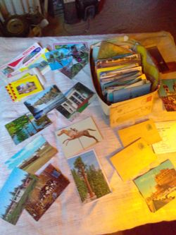 Old Box of Postcards & Pictures