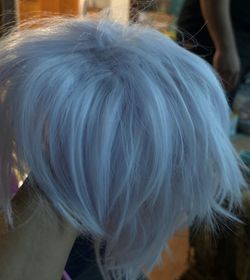 White Short Synthetic Wig Straight Bob Cosplay Costume Wig
