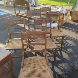 Cane Seat Eastlake Dining Chairs