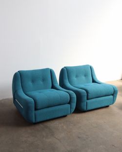 vintage 1970s italian tubular chrome upholstered armchairs