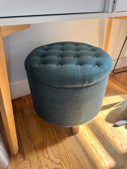 Teal storage ottoman