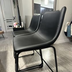 2 Black Bar Stools 