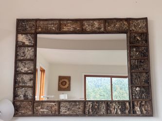 Tree bark mirror