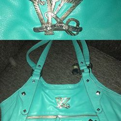 Turquoise large handbag