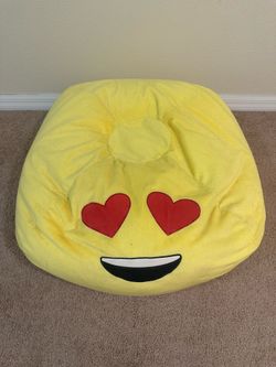 Large Heart Eyes Emoji Bean Bag Chair – Plush Gomoji – Yellow