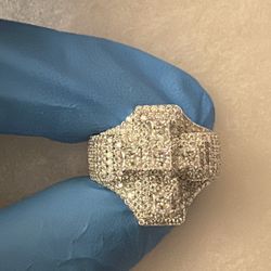 VVS1 Moissanite Cross Ring