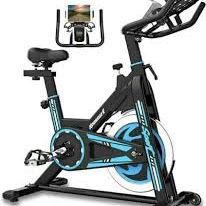 Cyclace Exercise Bike Stationary 330 Lbs Weight Capacity- Indoor Cycling Bike with Comfortable Seat Cushion, Tablet Holder and LCD Monitor for Home Wo