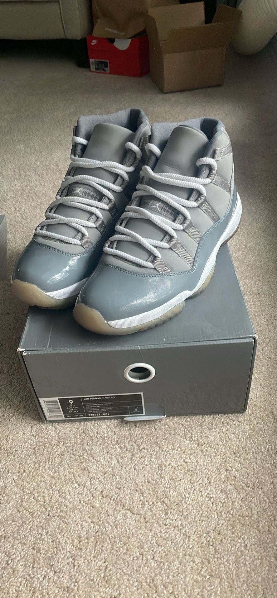 USED Nike Air Jordan 11 Cool Grey - Sz9