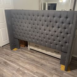 King Size  Grey Headboard 