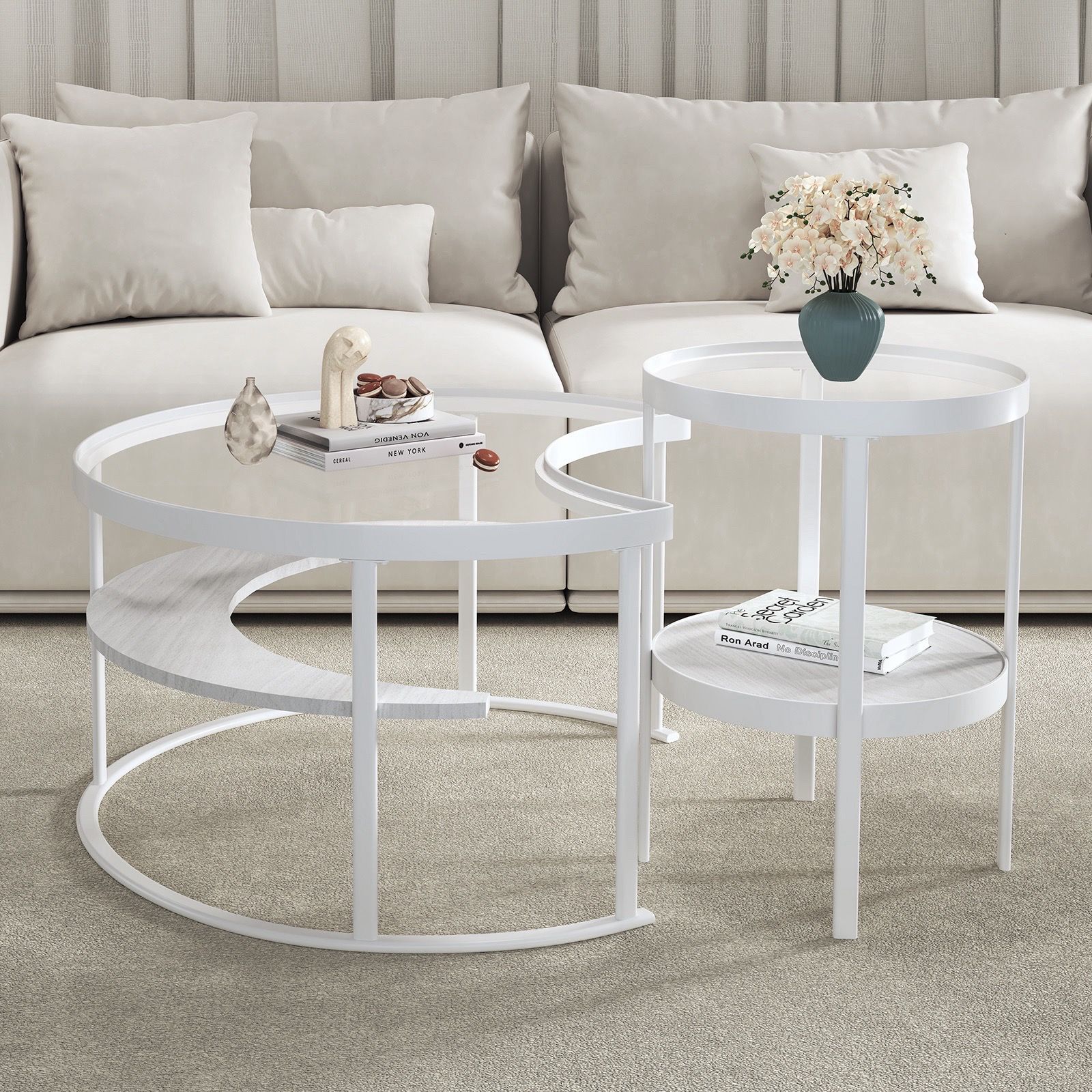 Set of 2- coffee table with side table