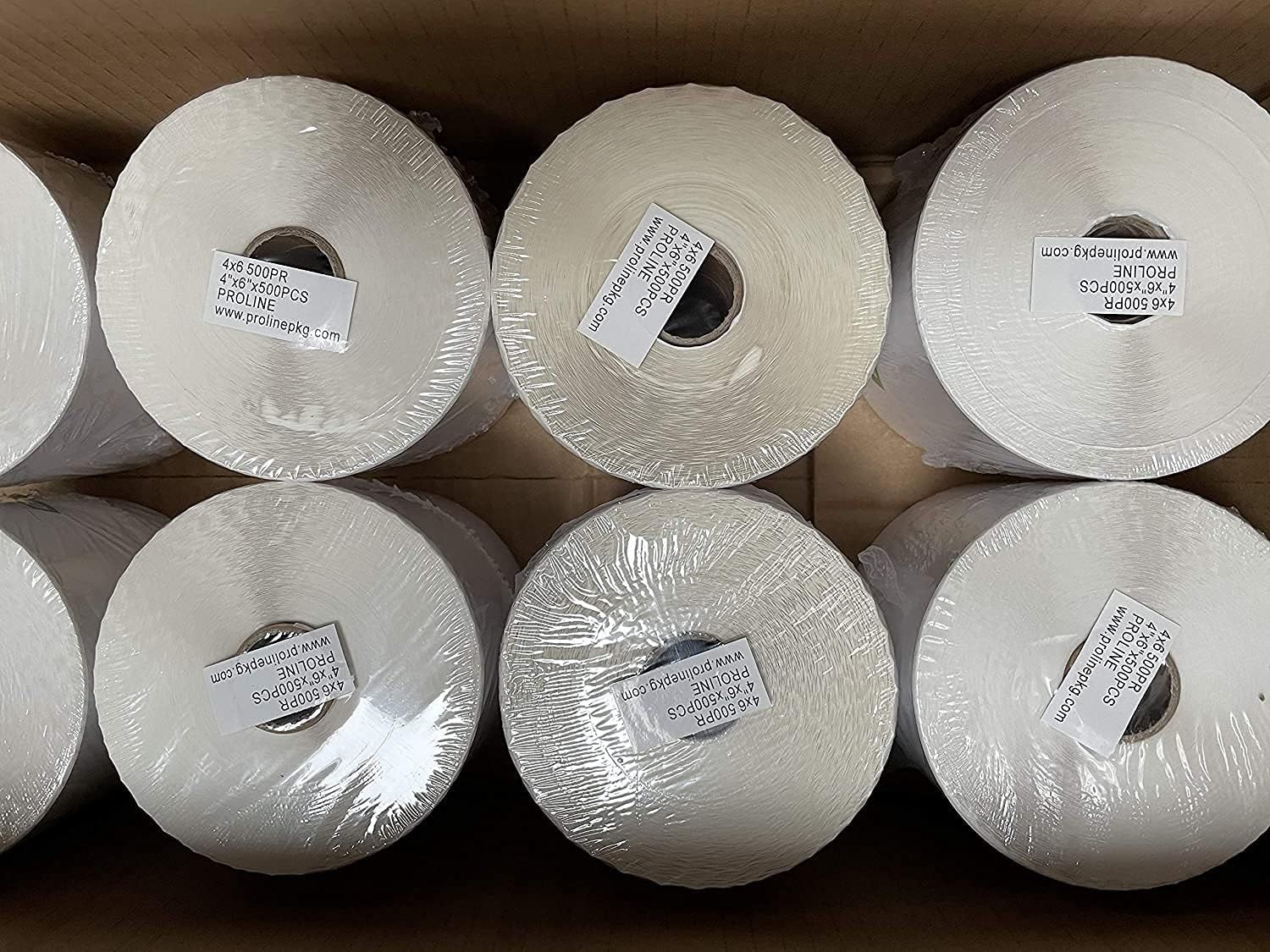 8 Rolls 500 Labels Per Roll 4'' x 6'' Direct Thermal Labels 4000 Labels Total 1