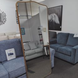 Briars Brown Suede Border Floor Mirror By Jake Arnold's 34" X 76"