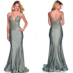 New With Tags Dave & Johnny Satin Corset Top Long Formal Dress & Prom Dress $135