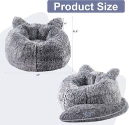 Giant Beanbag with Ottoman, Pumpkin-Shaped Beanbag Sofa with Footrest, Oversized Boneless Armchair in a Box, Cozy and Lazy Lounge Chair for Bedroom, L