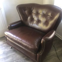 Mid Century Oversized Leather Rocking Chair 