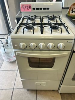 Amana white stove (delivery+install available) 20 inches
