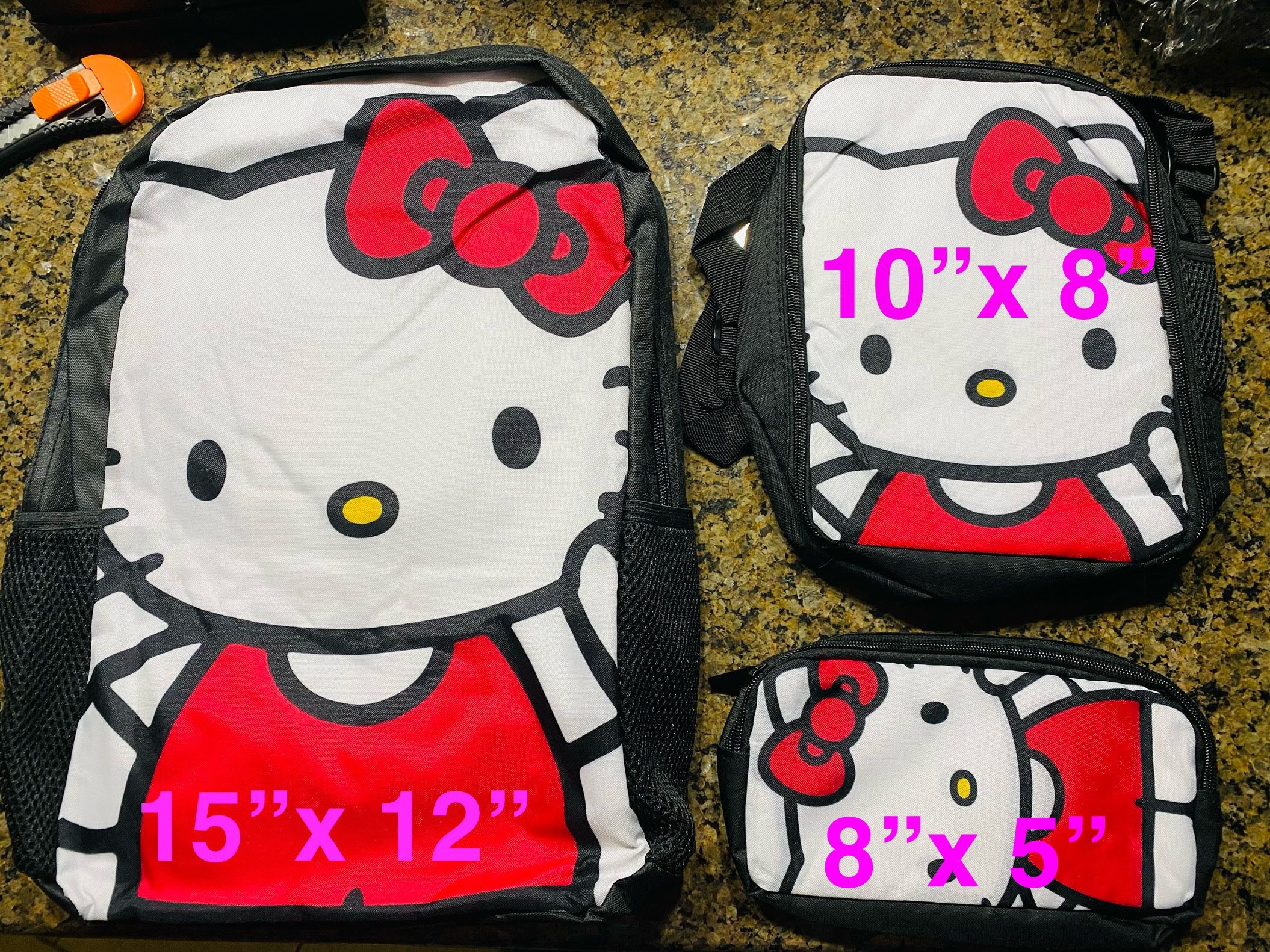 Hello Kitty 3 Pc Backpack Set Many Patterns