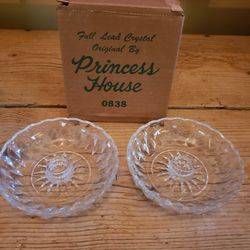 Pair Of Princess House Lead Crystal Candle Holders 