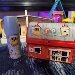 1962 Fisher Price Mini Lunch Box And Thermos 