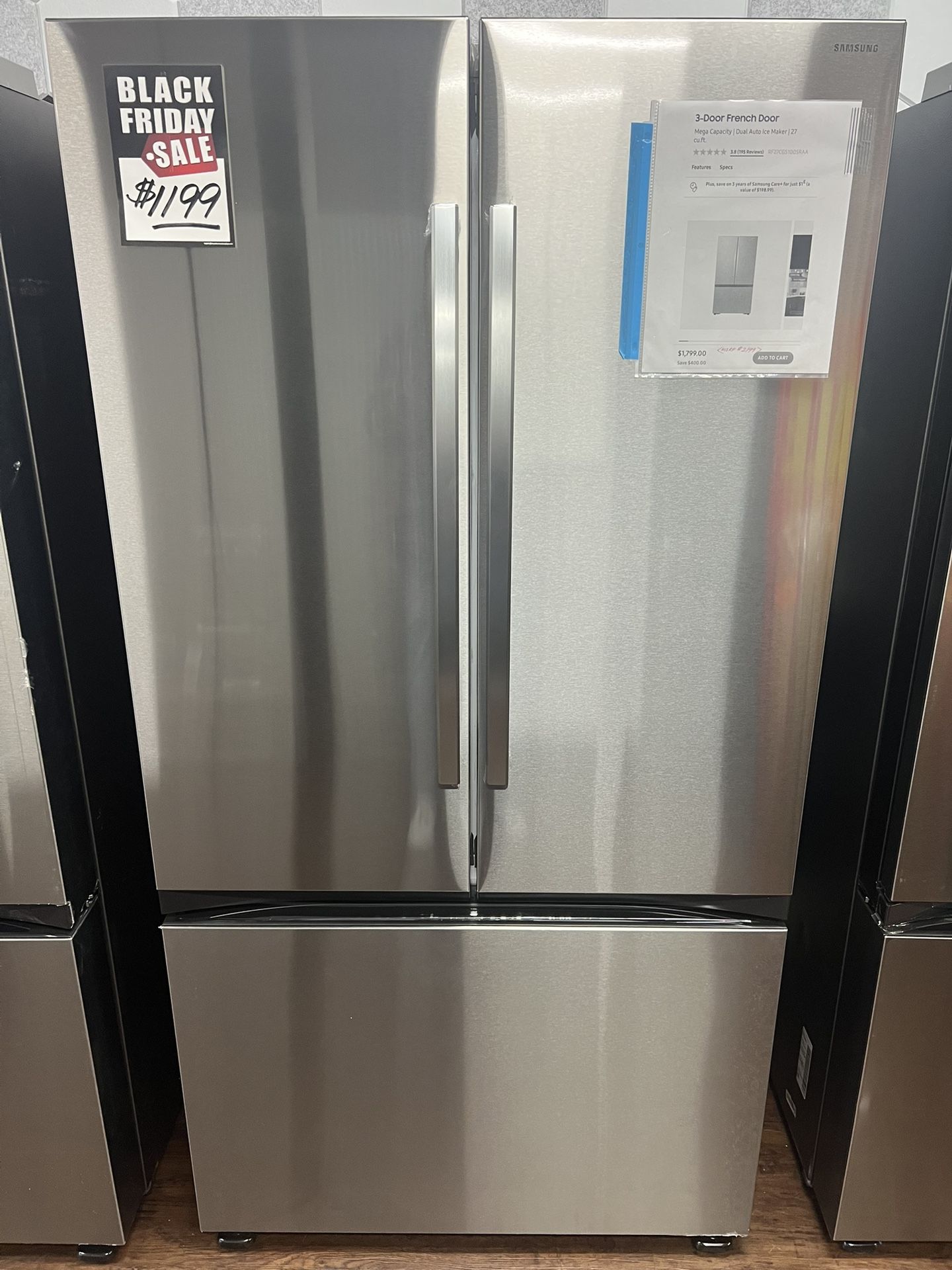 Samsung Counter Depth Refrigerator 27 cu ft - Brand New Sale