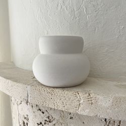 Small 5” White Ceramic Vase