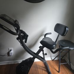 Folding Excercise Bike With Resistance Belt 