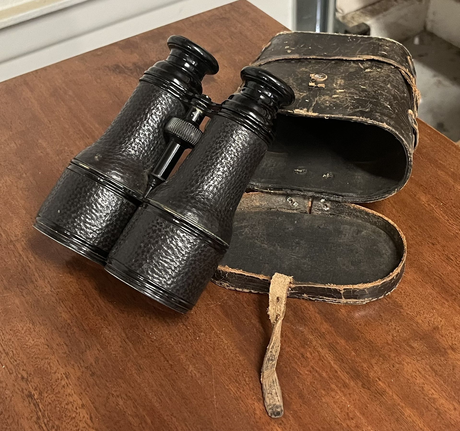 WWII Colmont FT Leather Binoculars