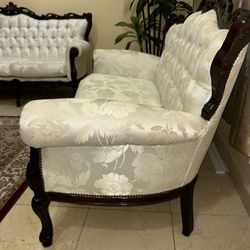 Elegant Victorian Sofa, Loveseat & Armchair Set – Matching Living Room Collection