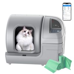 100L Automatic Self-Cleaning Cat Litter Box - APP Control, Safe Alert, Smart Health Monitor