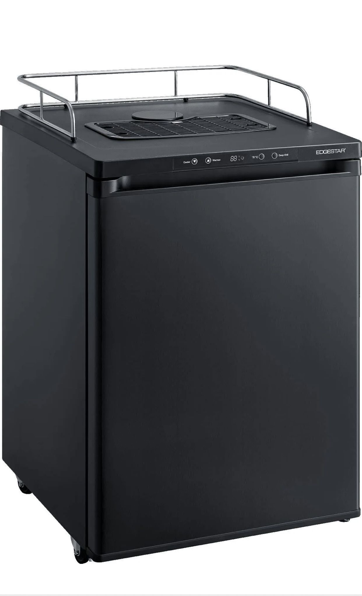 New in box EdgeStar BR3002BL 24 Inch Wide Kegerator Conversion Refrigerator for Full Size Keg 