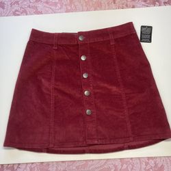 Red Suede Skirt 