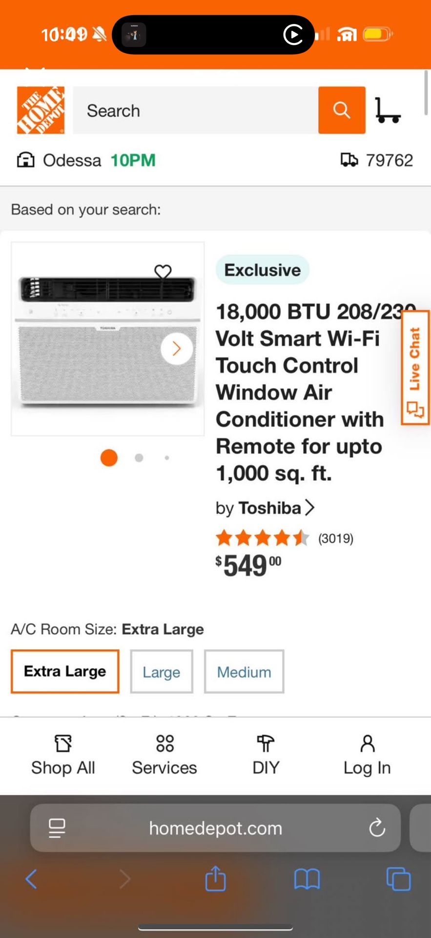 Smart WiFi Touch Control Window Unit AC For 1,000 Sq. Ft