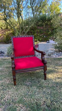 Refurbished red antique red chair