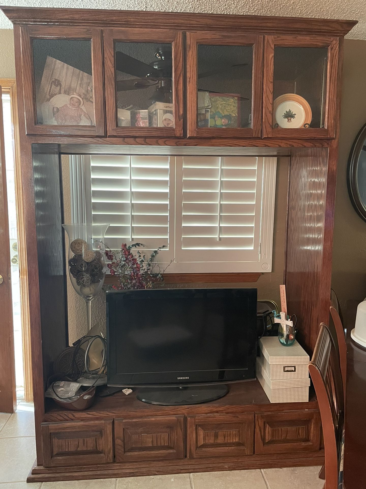 Custom Wood TV Entertainment Center 