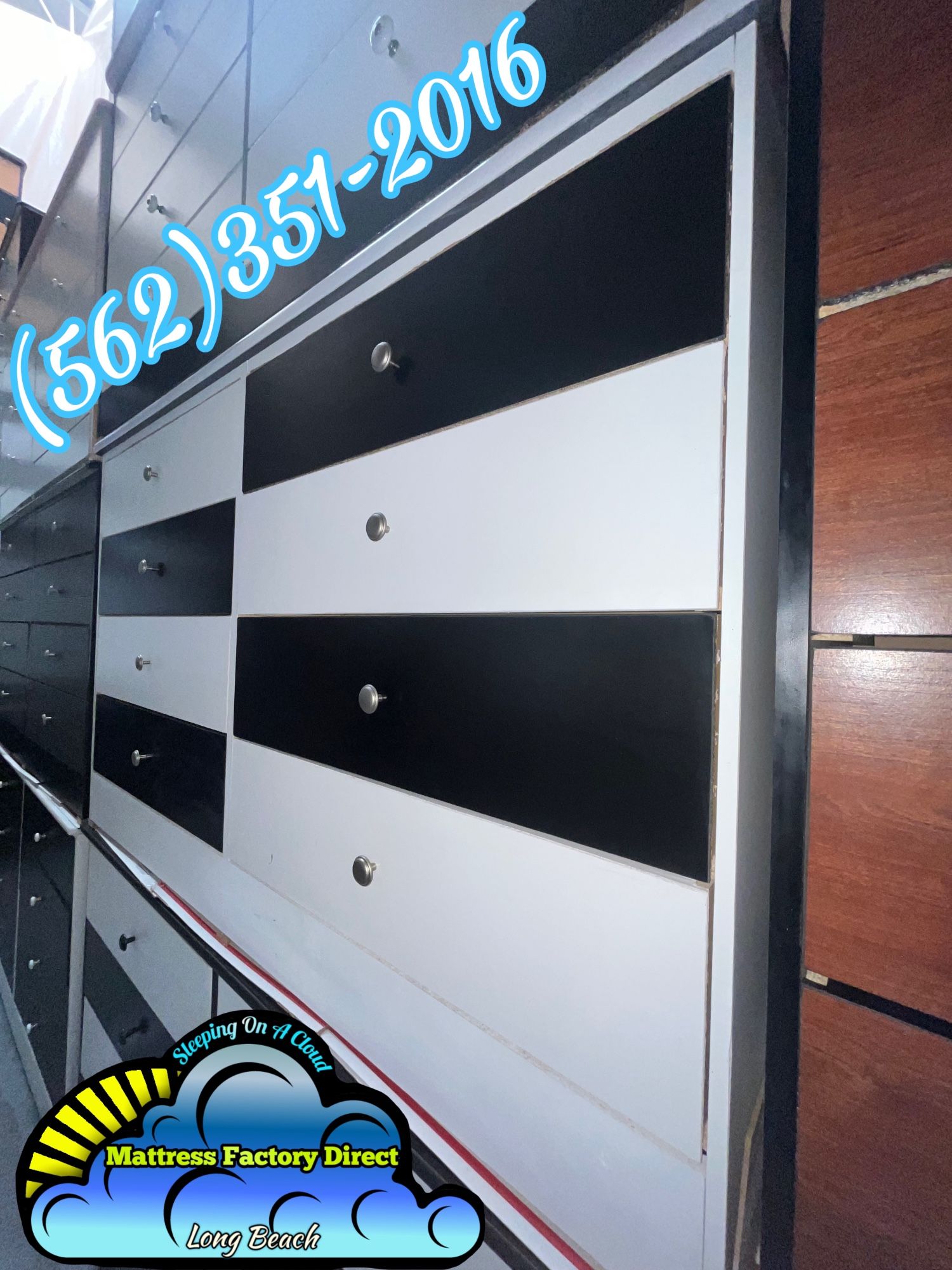 White Black Eight Drawer Dresser Mueble Nuevo