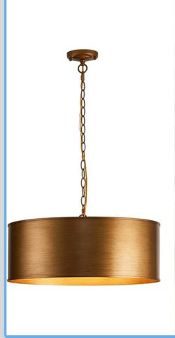 21" Vintage Metal Drum Chandelier, 4-Light