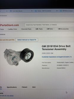 Belt and pulley Saturn , Cruze , sonic and Trax
