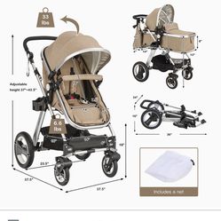 Baby Joy Convertible Stroller 
