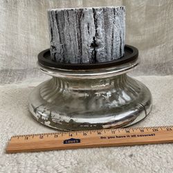 Pottery Barn Large Mercury Candle Holder, Candle and Hurricane