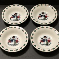 GEI DESIGN GCI4 CHRISTMAS COUPE SALAD/ SOUP CEREAL BOWLS 7 1/8” DIAMETER